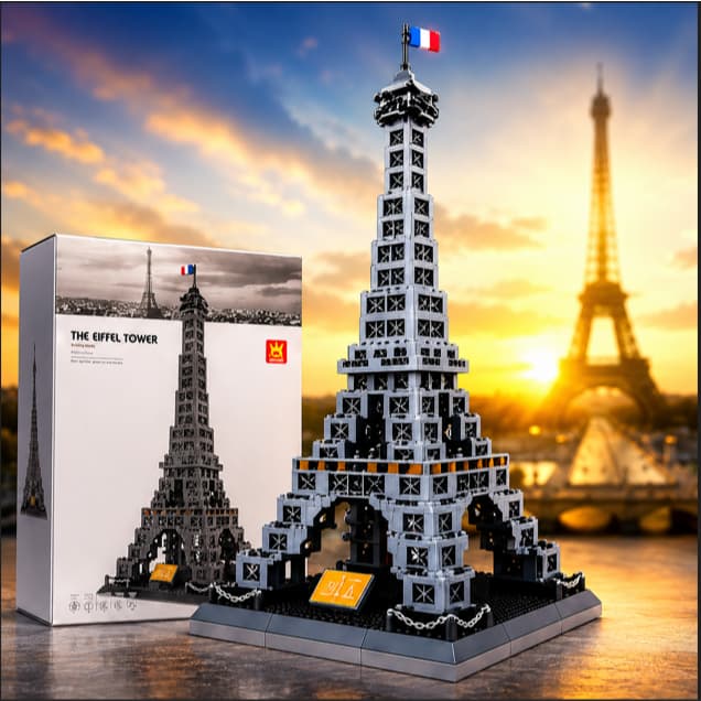 Blocos De Montar Kit Torre Eiffel Com 976 pçs Infantil Desenvolvimento Coleção Educação QuebraCabeça