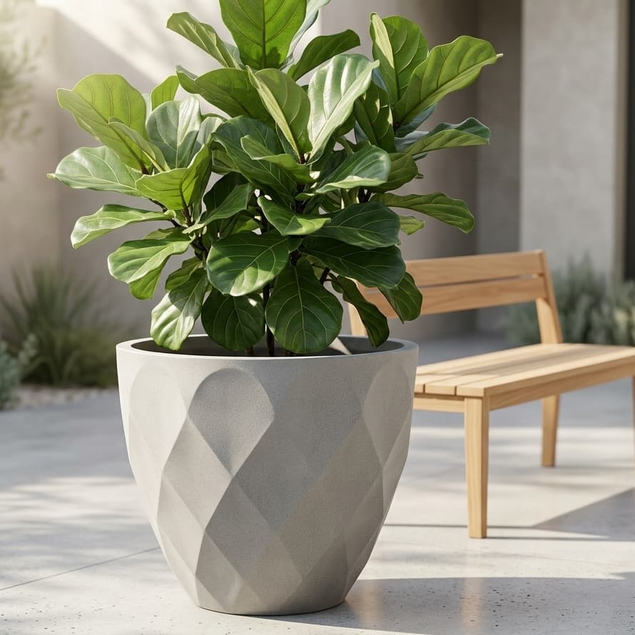 Vaso grande para planta flor arvores frutiferas em Polietileno Decorativo Bojo veneza Redondo luxo 52x44