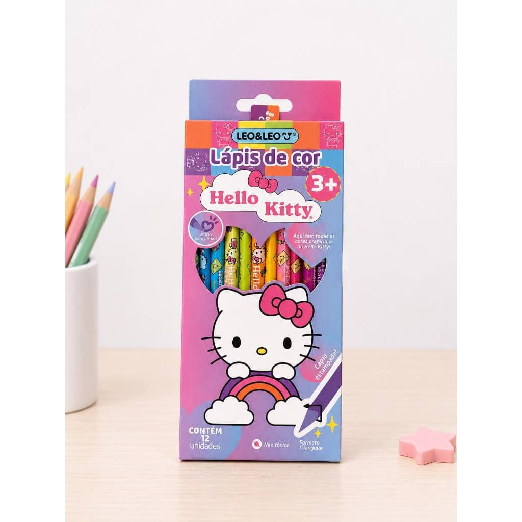 Lápis de Cor Hello Kitty — 12 Cores | Leo&Leo