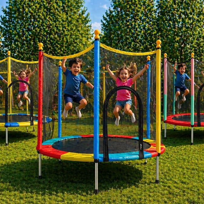 Cama Elástica Pula Pula Infantil Trampolim 1,4 metros Classic Brincar Resistente Diversão Crianças..