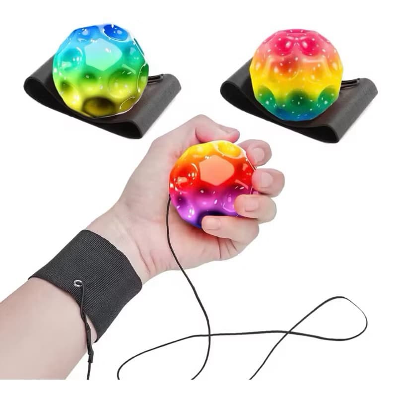 Kt 180 Unidades Bola Lunar De Brinquedo Com Elástico Pula Alto, Para Crianças, Resistente Anti-stress Camuflada