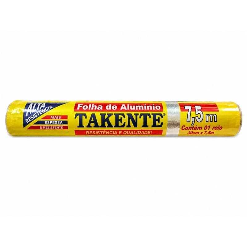 Folha de Alumínio Takente 10 Micras – 30cm x 7,5m