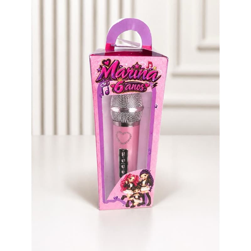 Caixa personalizada para microfone infantil tema Guerreiras do Kpop - brinde lembrancinha de aniversário infantil