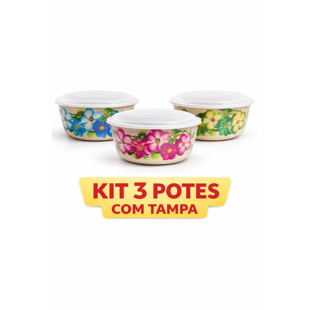 Jogo de Saladeira Plástica Kit 1 2 ou 3 Unidades Tigela para Salada Frutas Sobremesa Cozinha