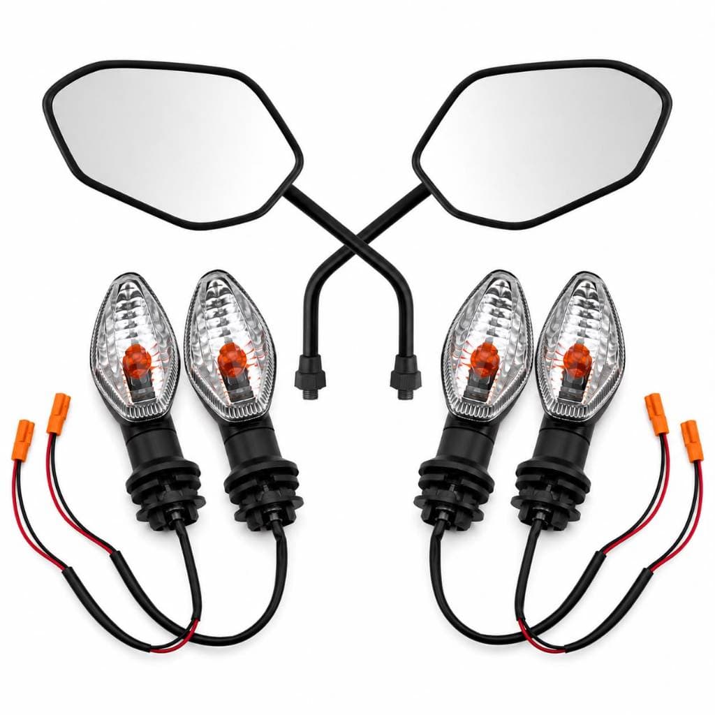 KIT RETROVISOR TITAN 160 + JOGO 4 PISCA 125 150 160 MODELO ORIGINAL
