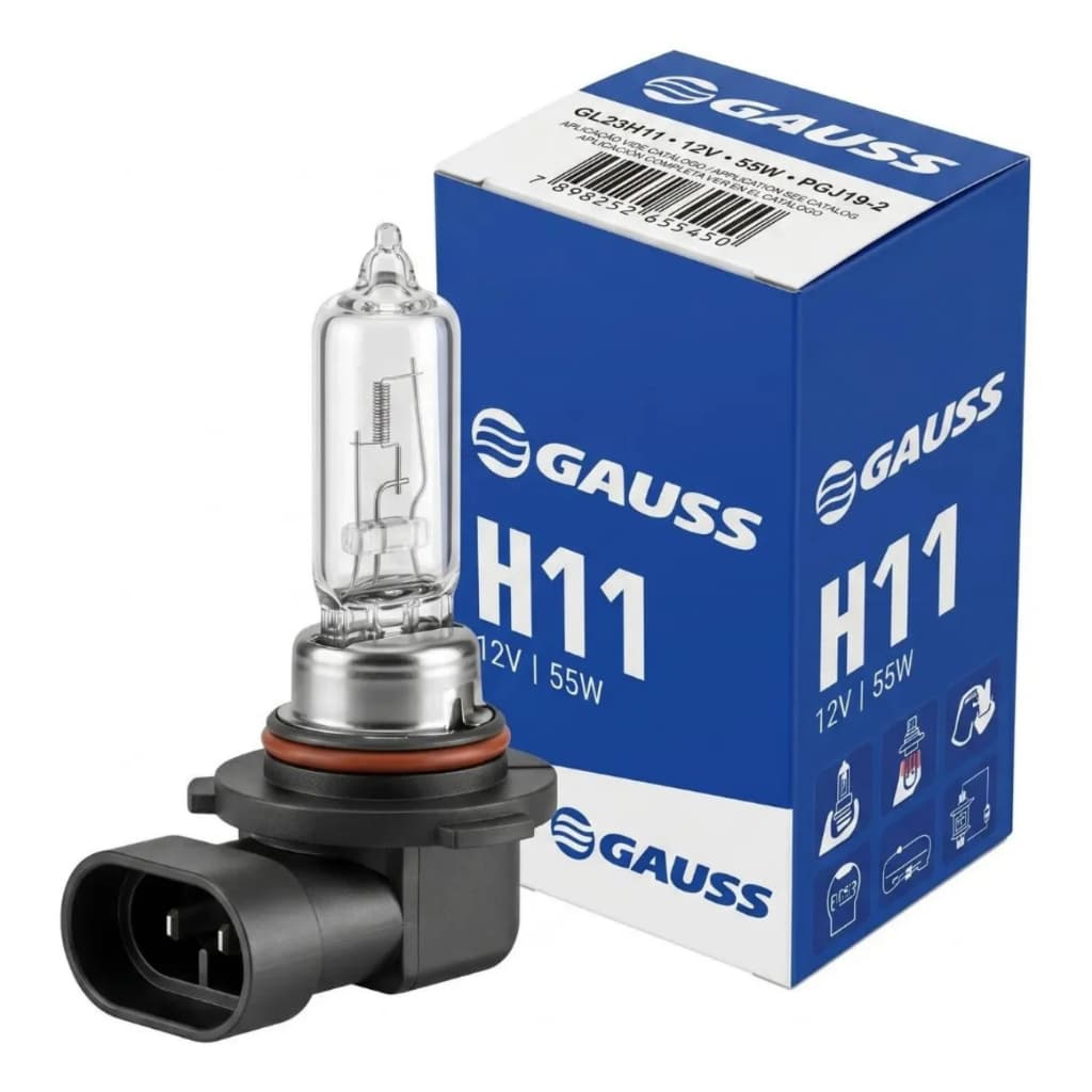 LÂMPADA H11 12V 55W GAUSS – ILUMINAÇÃO AUTOMOTIVA