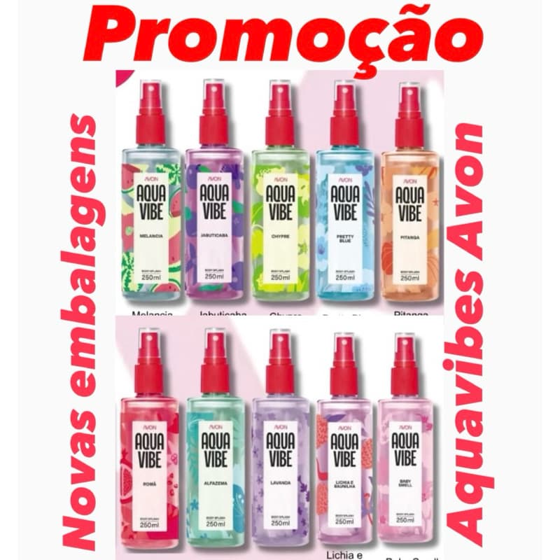 Aquavibe Refrescante Avon  Com nova Embalagem e Válvula spray - 250ml cada Original