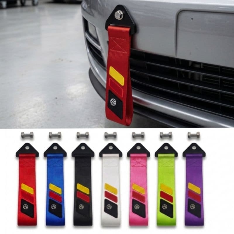 Tow Strap Volkswagen Bandeira VW Cinta De Reboque Bordado