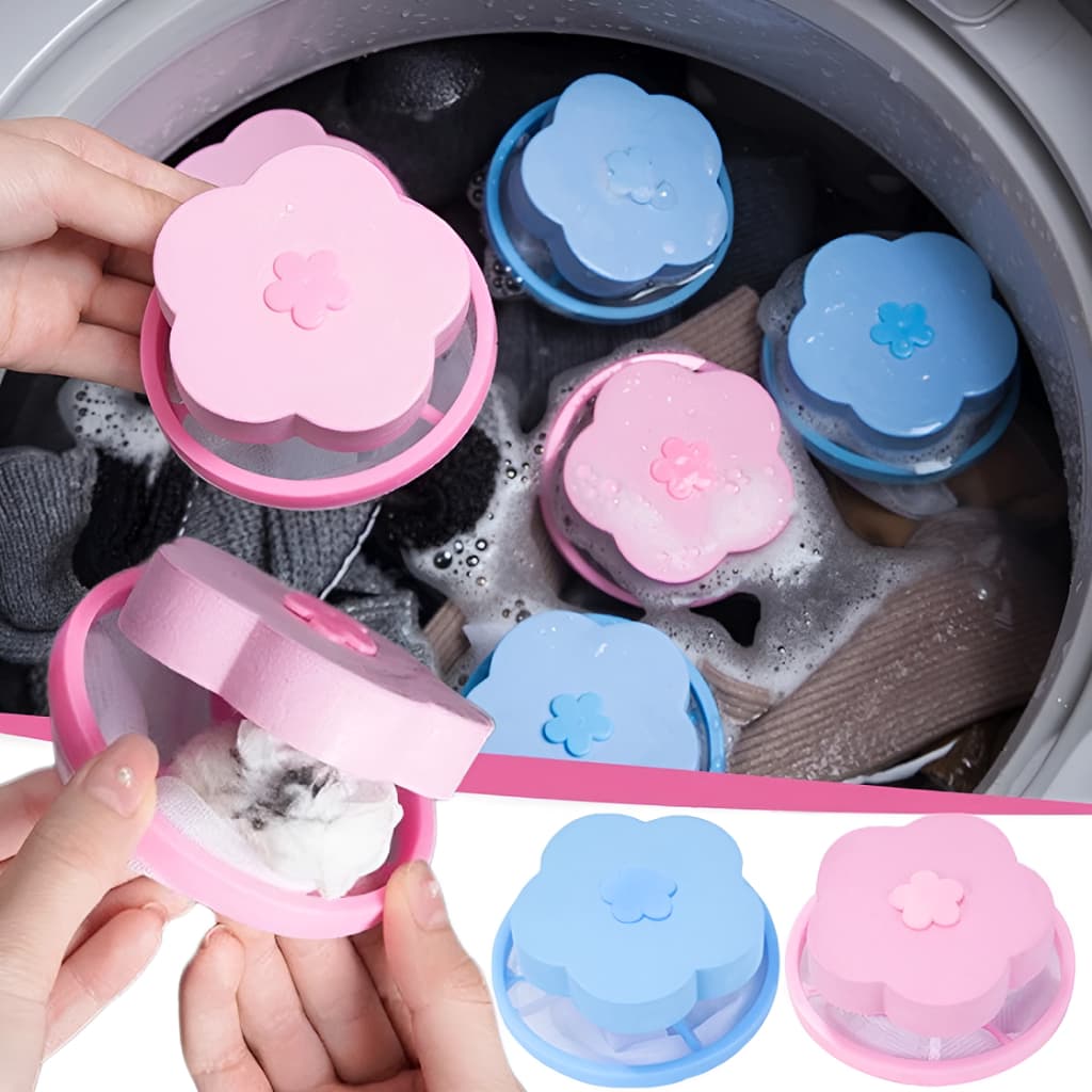 1 a 6 Filtros Coletores de Pelos e Fiapos para Máquina de Lavar Flutuante Reutilizável
