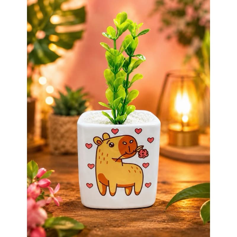 Vaso Decorativo Quadrado com Planta Artificial – Decoração para Casa