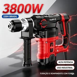 Martelo elétrico 220V Furadeira de Impacto, Sistema Antivibração para Concreto Alvenaria Reformas