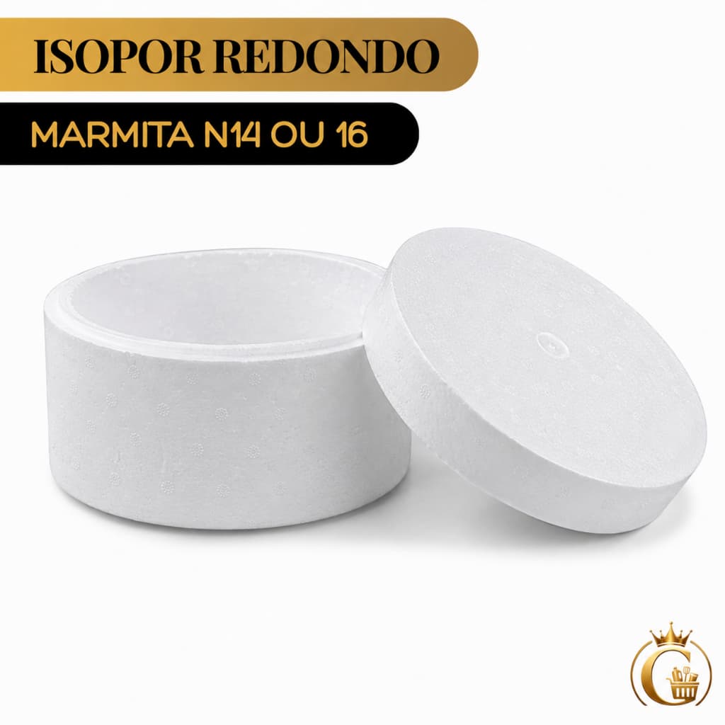 Isopor Térmico Redondo Para Marmita Nº14 ou 16 Com Tampa