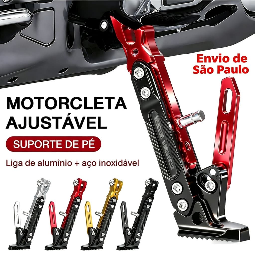 Descanso Lateral Ajustável Para Motocicleta, Suporte Lateral Em Liga De Alumínio CNC Universal