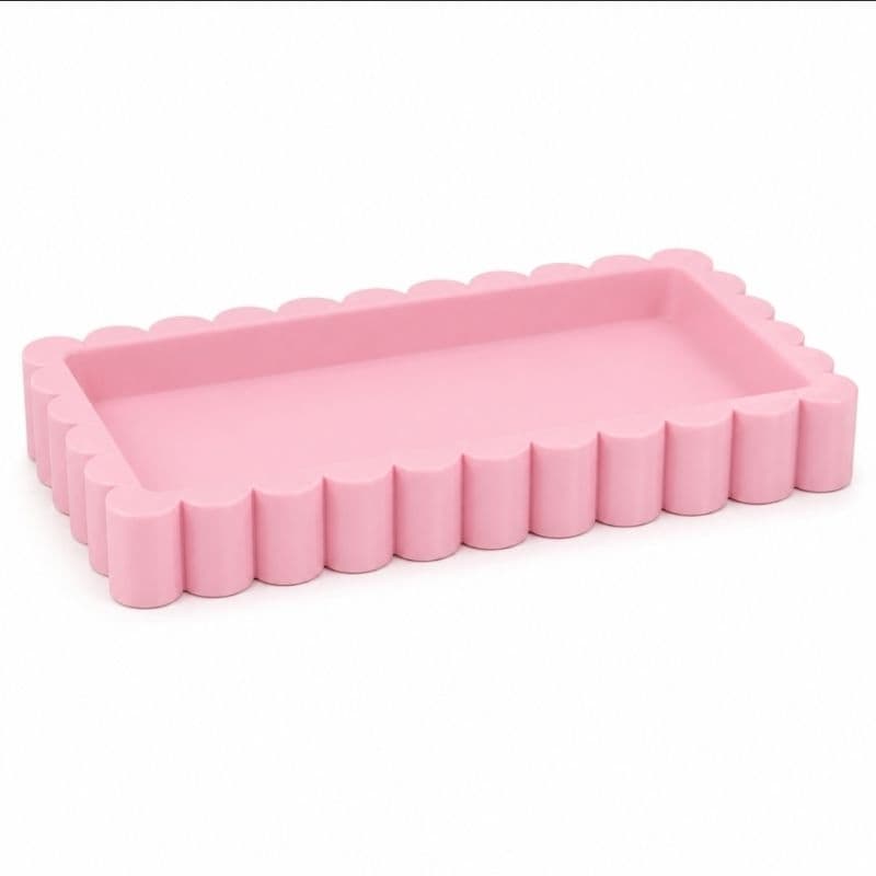 Bandeja Organizadora Decorativa Canelada Porta Joias Perfumes Maquiagem Chaves Banheiro Penteadeira