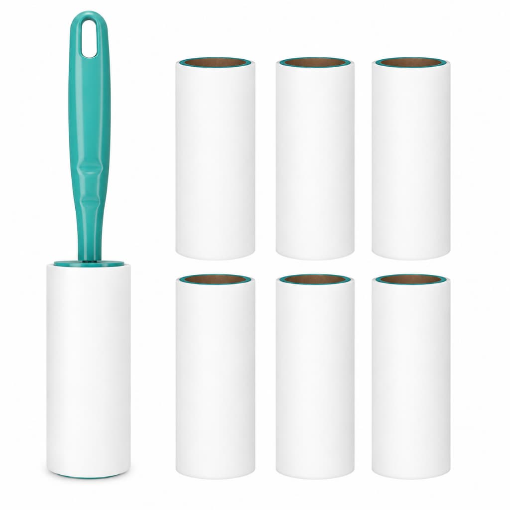 Conjunto Rolo Adesivo Flash Limp Tira Pelos Cabelos Fiapos Kit C/7 Refil