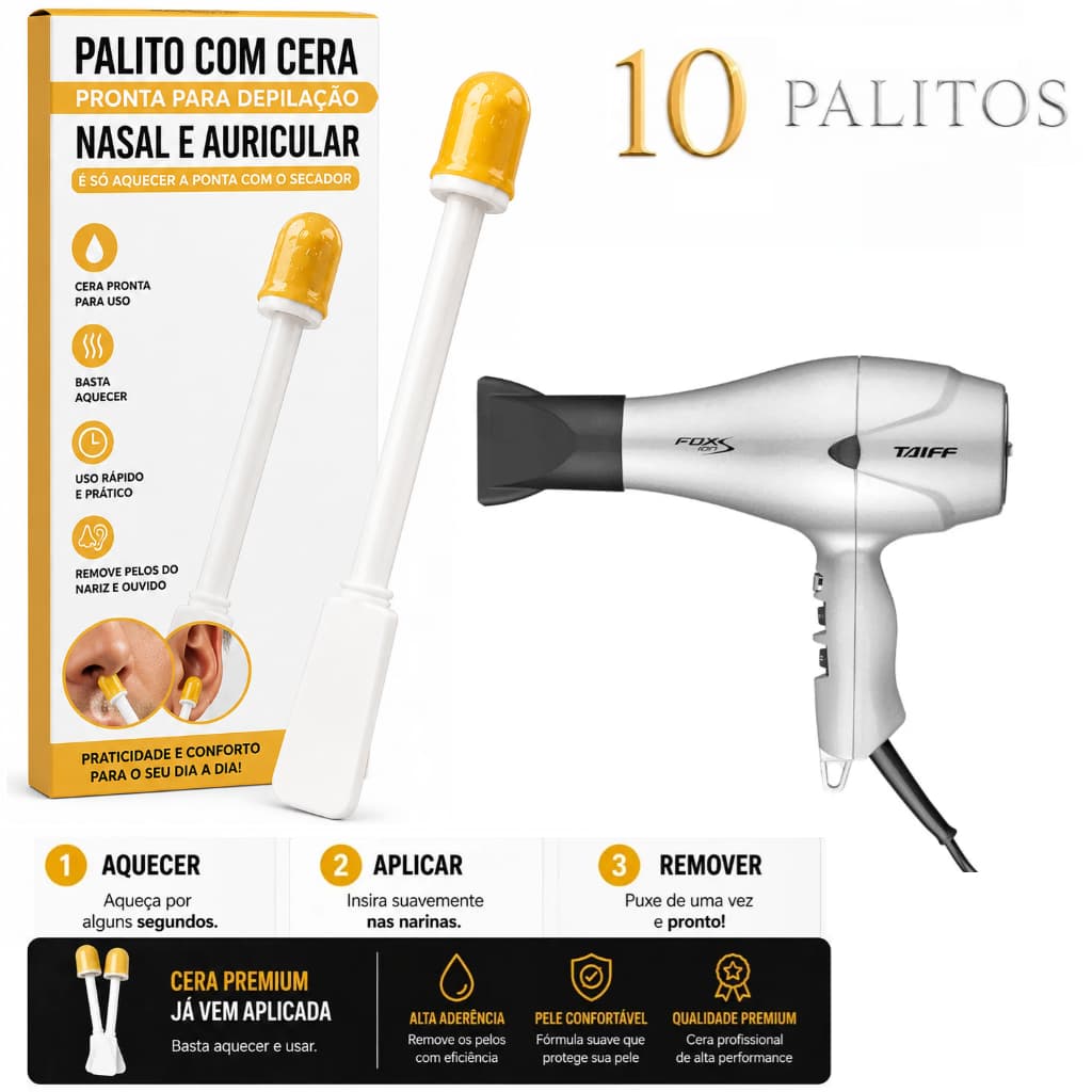 Contonete com Cera para remover pelos Palito Com Cera Pronta Para Depilação Nasal e Orelha Contonete Removedor de Pelos