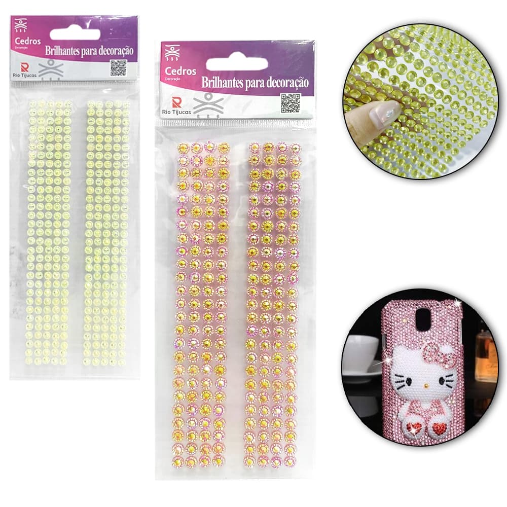 ADESIVO DECORATIVO STRASS COM 310 BRILHANTES 4MM