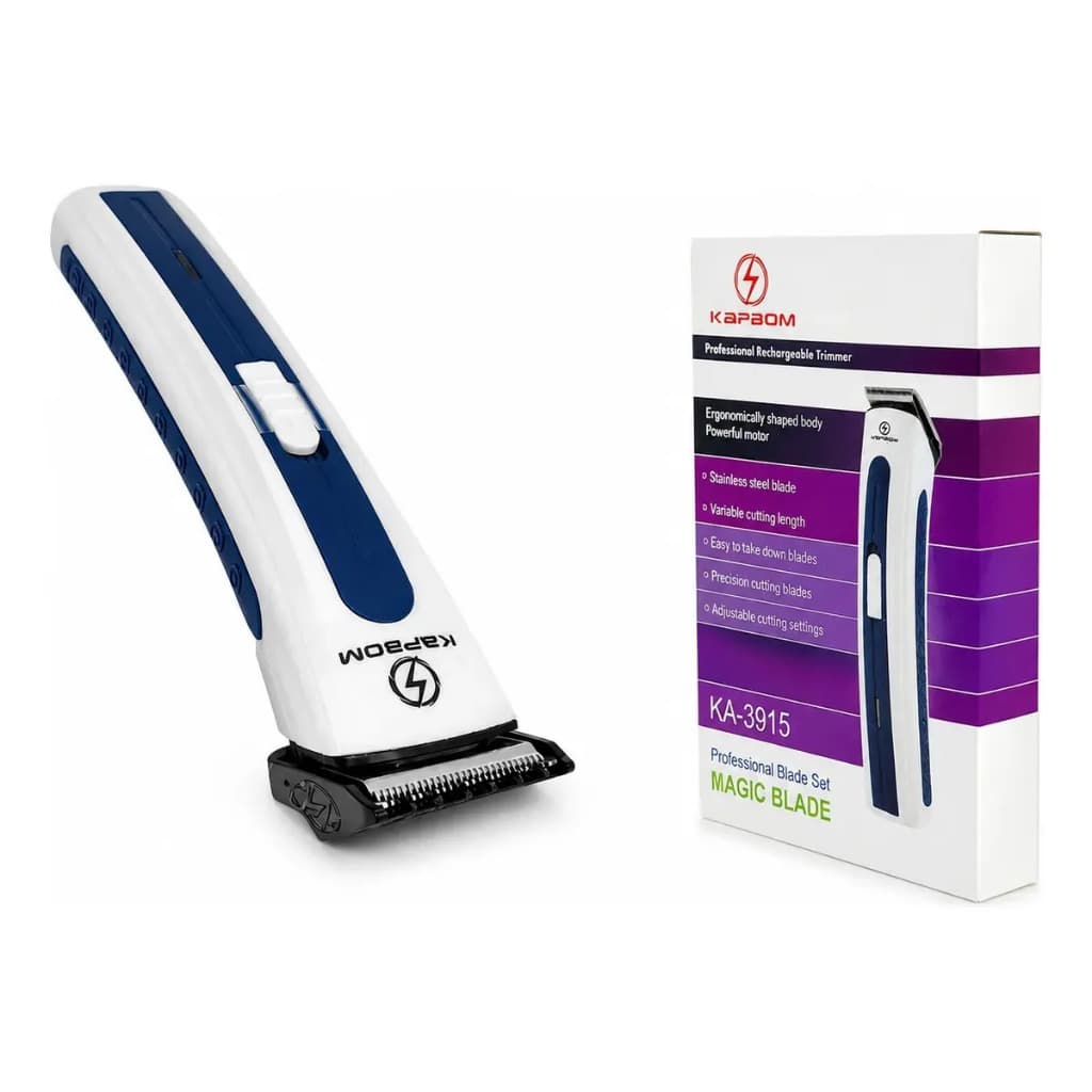 Aparador de Pelos Kapbom Bivolt Recarregável Barba Cabelo Corpo 3W Pente Ajustável