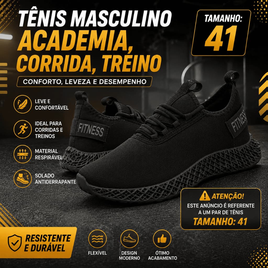 Tênis Masculino Para Academia, corrida Treino - TAMANHO: 41