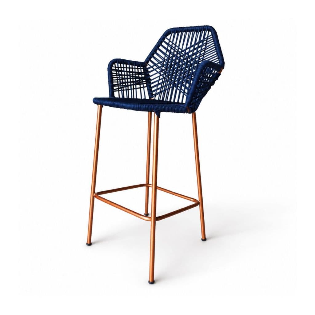 BANQUETA TROPICALIA (1 UNIDADE) AÇO CARBONO COBRE CORDÃO NAUTICO PREMIUM