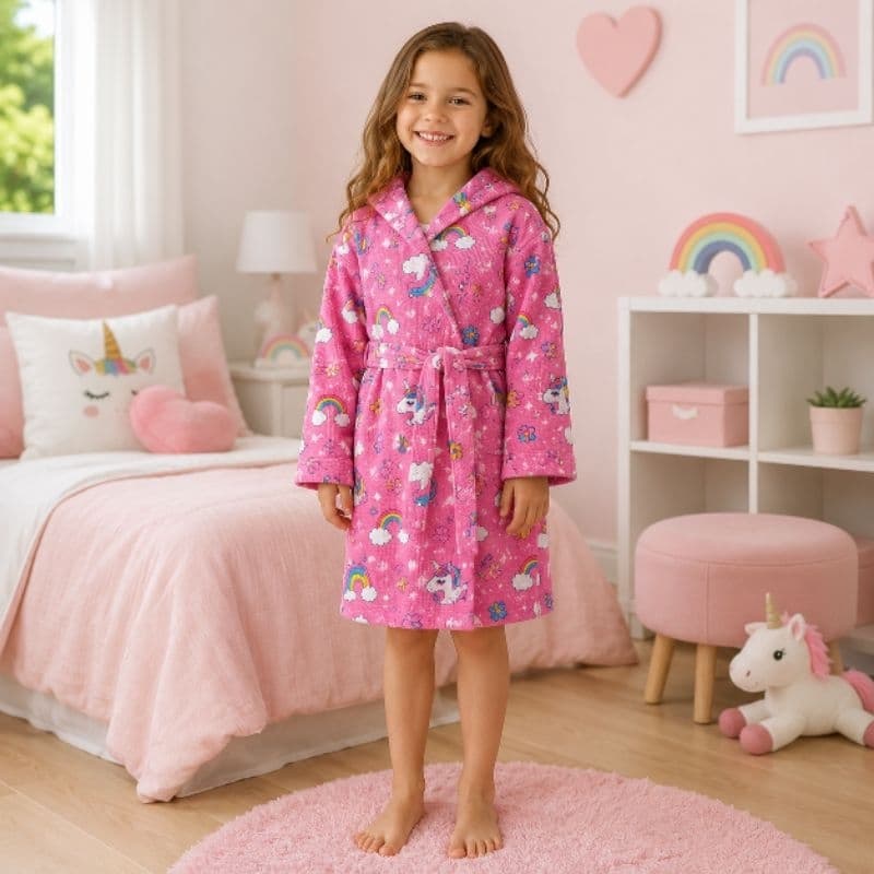 Roupão Atoalhado Infantil Menina Menino Com Capuz Praia Piscina