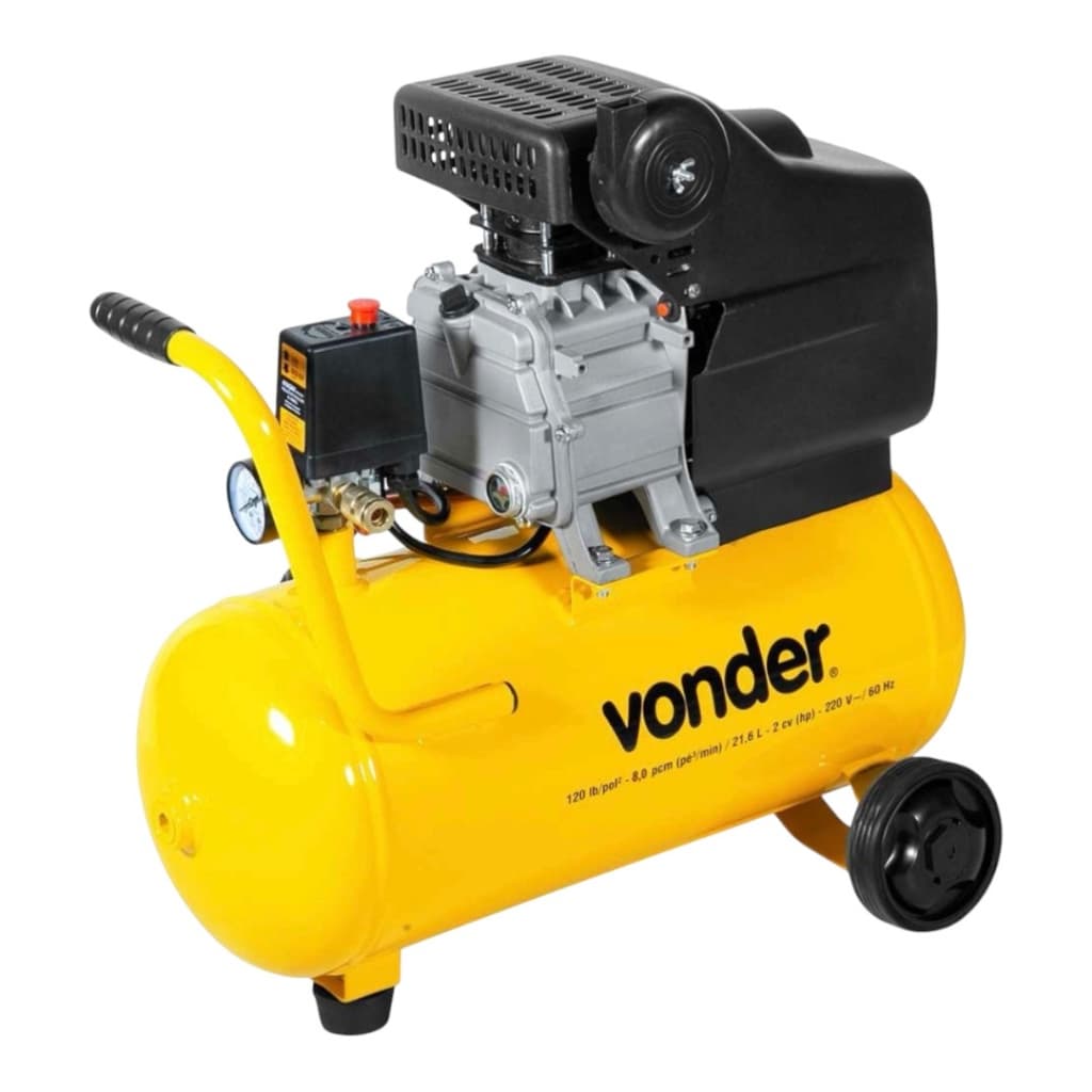Motocompressor de Ar VONDER MCV 216 8,0 PCM 21,6L 120 Lbf/pol² Profissional