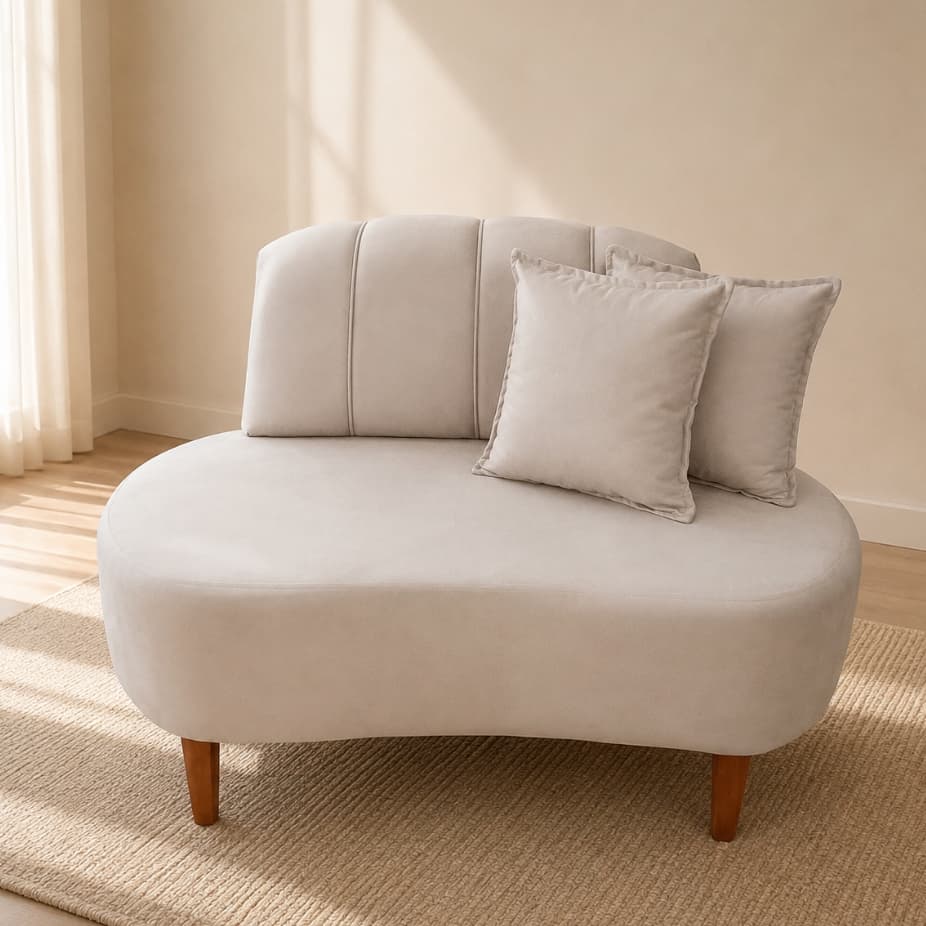 Sofá Poltrona Namoradeira Feijão Orgânico Luxo Fino Acabamento Para Recepção Sala Quarto - Despachamos em 24hs