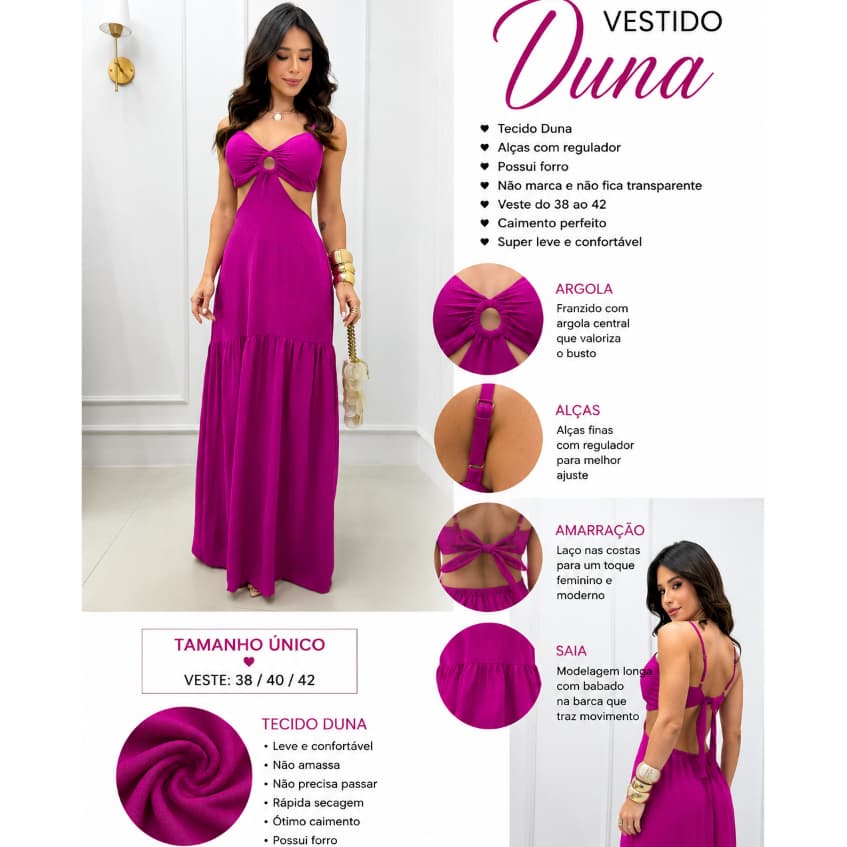 Vestido Longo Feminino Elegante De Argola Tem Bojo Forro Modelo Alcinha Regulável Moda Verão