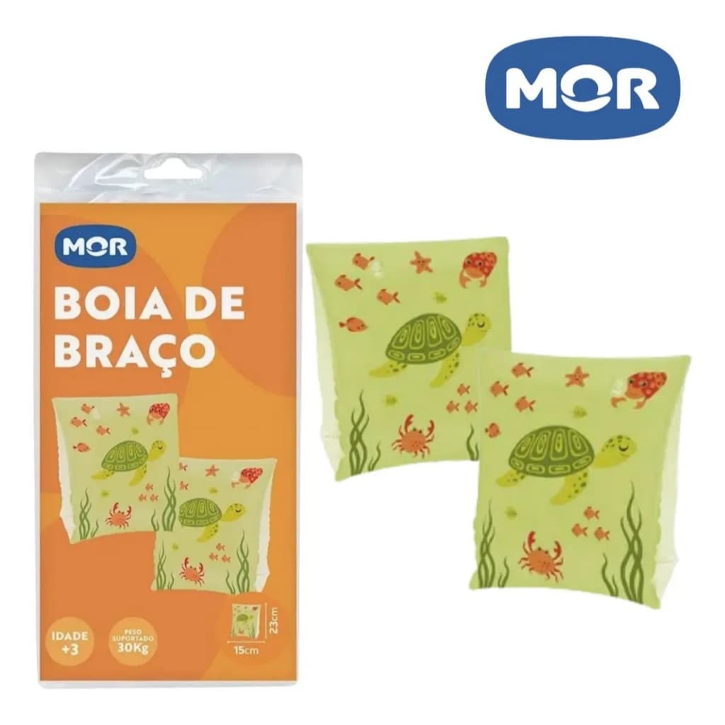 BOIA DE BRAÇO INFANTIL MOR ATÉ 30kg 15x23cm BOIA VERDE INFLAVEL PARA PISCINA / NATAÇÃO