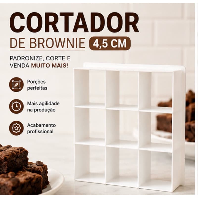 Cortador Marcador para Brownie 4,5 cm | Confeitaria Doces Brigadeiro