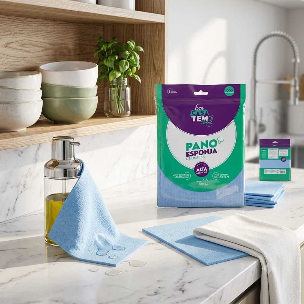 Pano Esponja de Limpeza - Em Casa Tem Clean