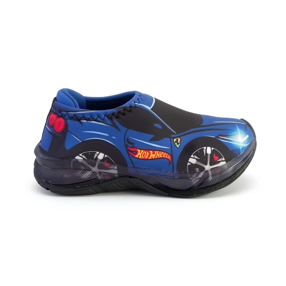 Tenis Infantil Menino Confortável Carro Sem Cadarços Calce Fácil com LED Luzinha