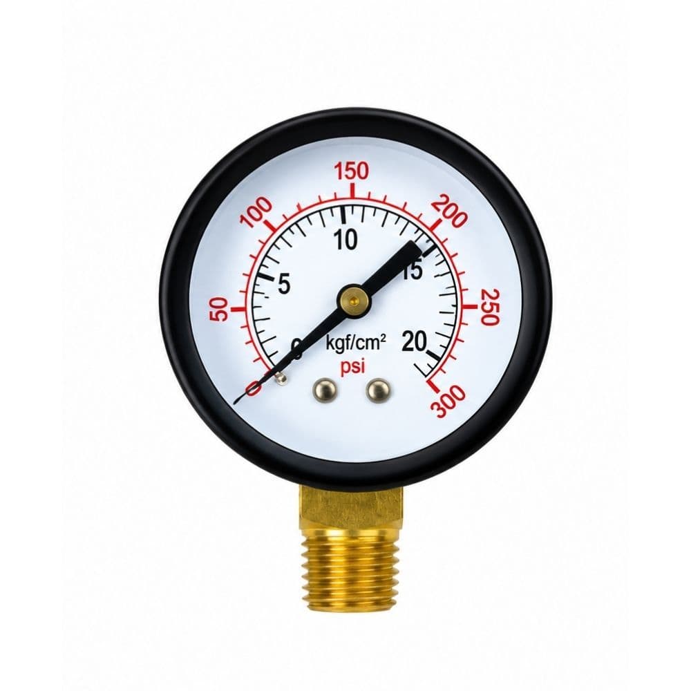 MANÔMETRO MEDIDOR DE PRESSÃO VERTICAL 1/4 20BAR 300PSI