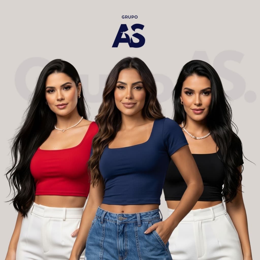 KIT 3 BLUSINHAS BABY CROPPED DECOTE QUADRADO SUPLEX DELICADA