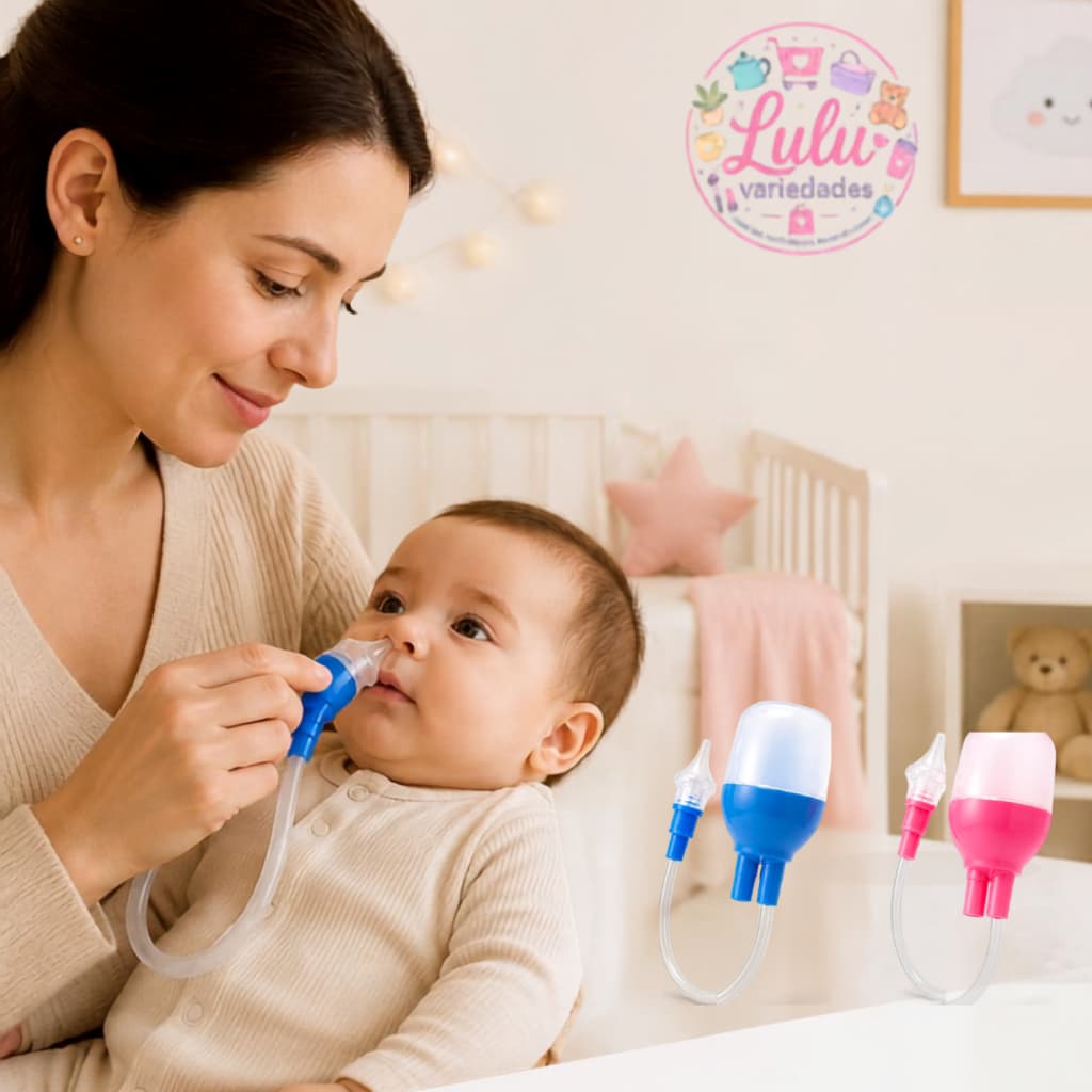 Aspirador Nasal para Bebê Sugador Nasal Infantil Recém Nascido Limpeza do Nariz Rosa e Azul
