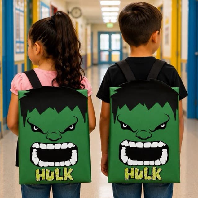 Mochila Maluca Hulk  Infantil 40x24 | Já Pronta