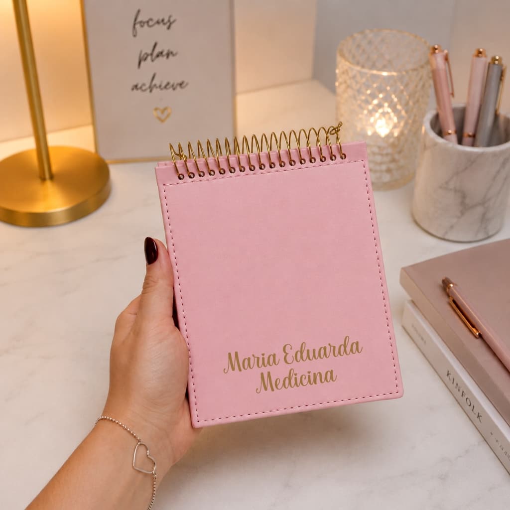 Bloco de anotações personalizado A6 sem pauta sketchbook caderno de ideias medicina enfermagem
