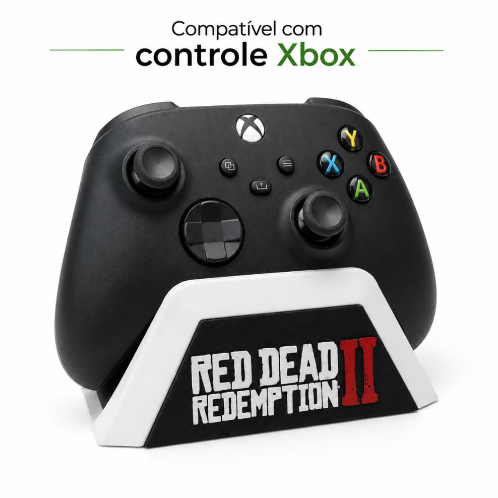 Base Suporte Controle Xbox Tema Red Dead Redemption II Decoração Gamer