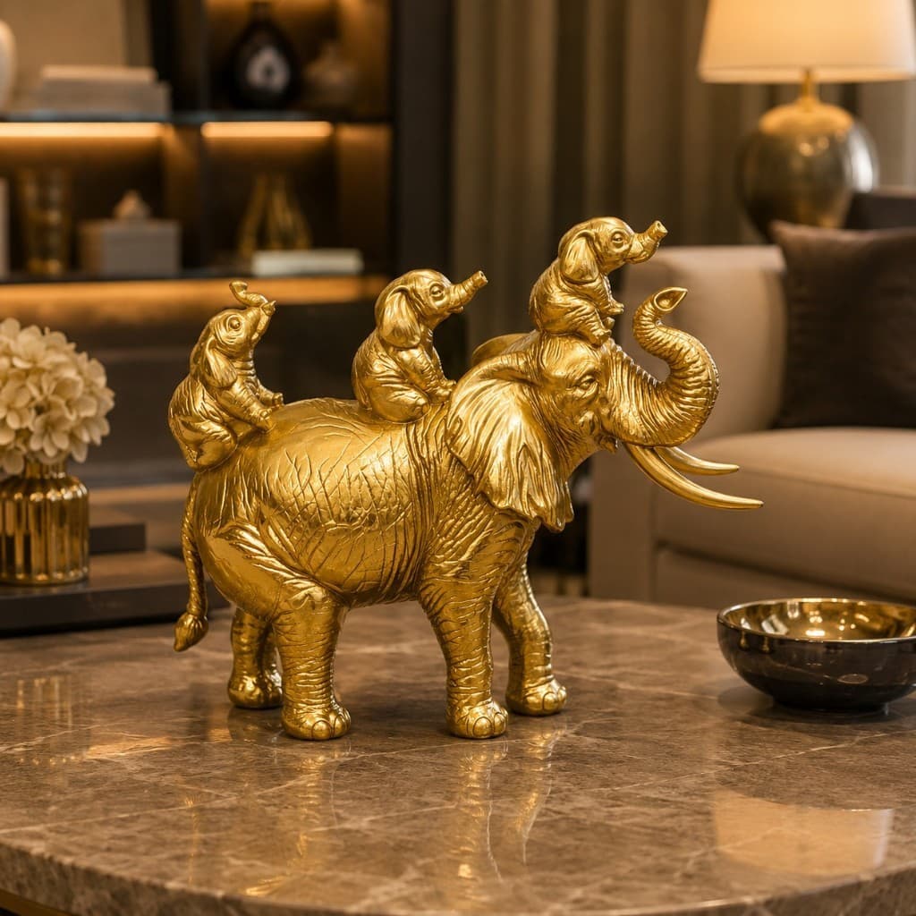 Elefante e filhotes Simbolo Maternidade Proteção Carinho Guerreira Decoração Mãe Mesa de Centro Sala Hack Decorativo