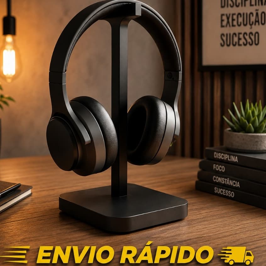 Suporte para Fone de Ouvido de Mesa em Impressão 3D – Design Minimalista, Base Estável, Várias Cores