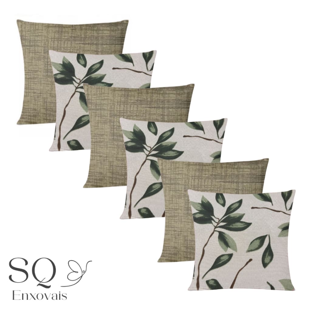 Kit 6 Capas Almofadas Decorativas Sala Sofá  Com Zíper 45x45cm