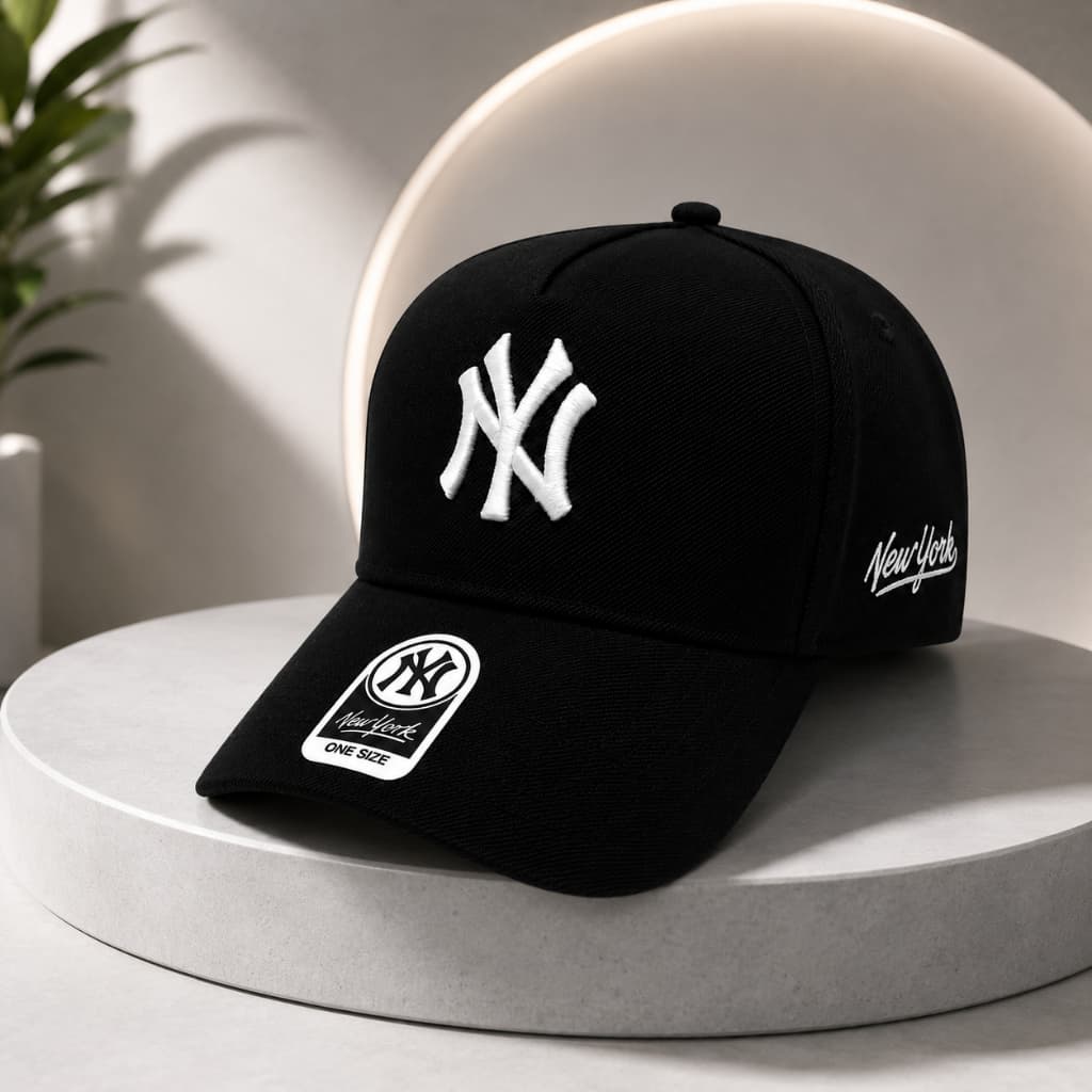 Boné New York Trucker Aba Curva Masculino Feminino Estilo Urbano Bordado Frontal e Lateral