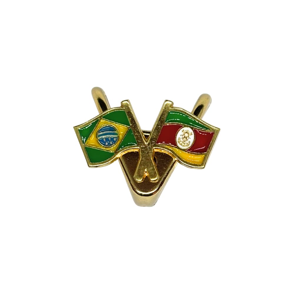 Anel de Lenço Gaúcho Bandeiras Brasil e Rio Grande do Sul