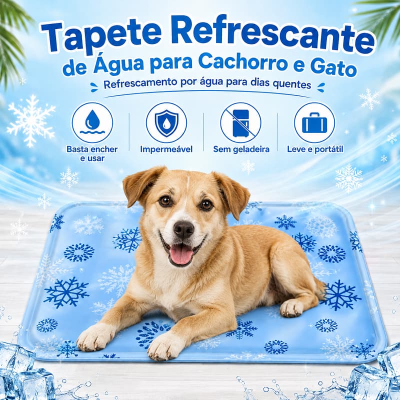 Tapete Pet Gelado Grande 60x90cm Refrescante Antiderrapante Lavável para Cães e Gatos Verão