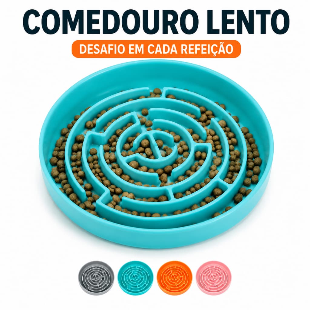 Comedouro Lento Pet Labirinto em Silicone Antiderrapante para Cachorros Alimentação Devagar