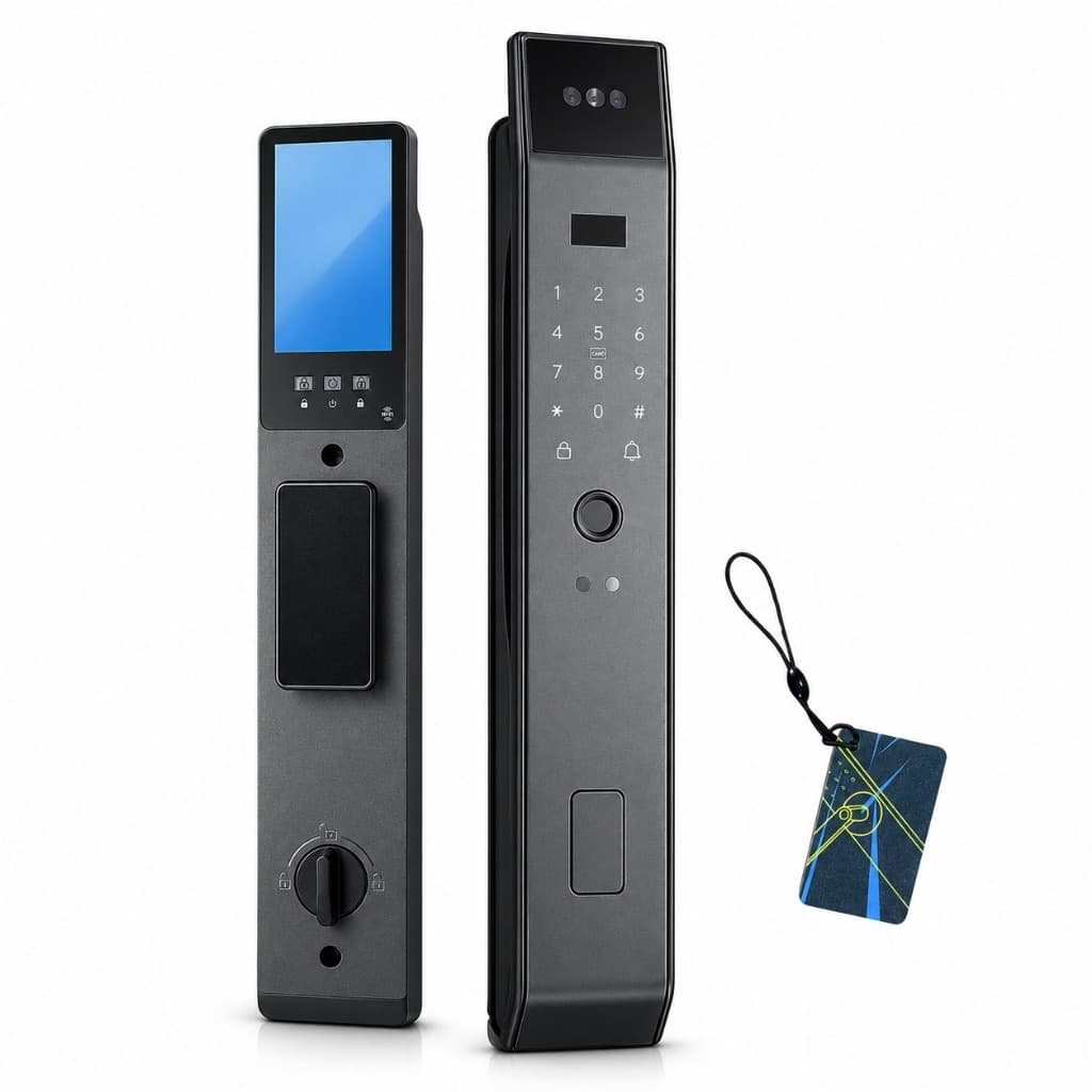 Fechadura de Porta Casa Inteligente com Facial Digital Senha Porta Segurança Fácil Instalação Portaria Condomínio