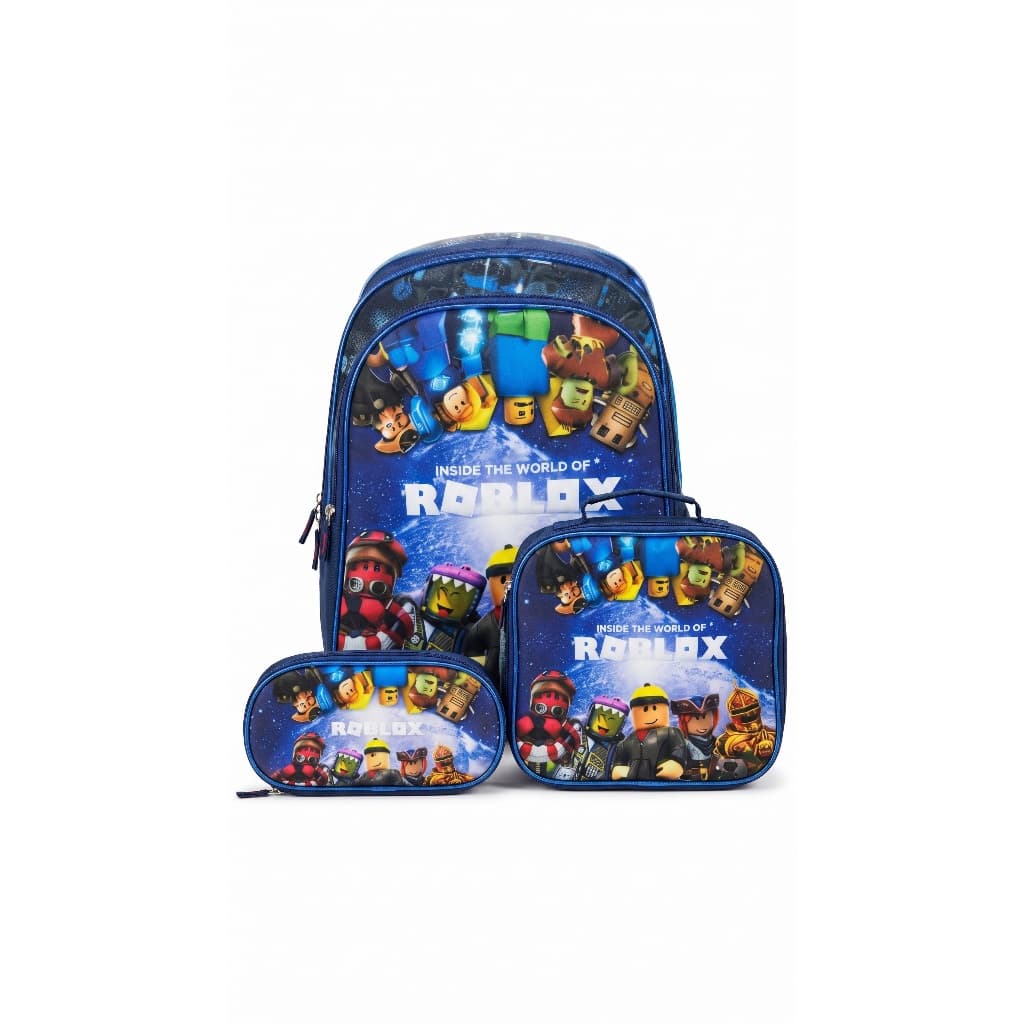 Kit Mochila Escolar Infantil Com Estampa Ro blox