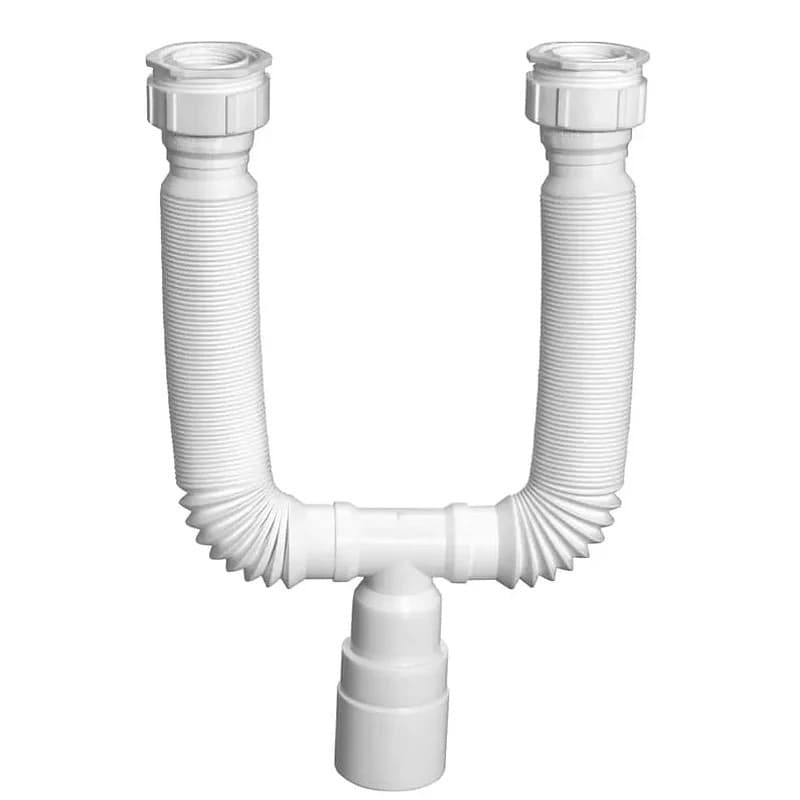 Sifão Duplo Sanfonado Extencivel Universal Para Pia e Tanque