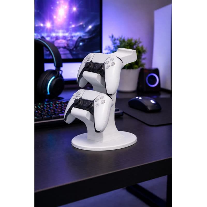 Suporte Duplo para Controle de PS5 com Suporte para Fone de Ouvido