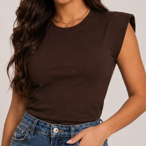 Blusa Feminina Muscle Tee | Camiseta - Tshit , Ombreira no Algodão | Básica Lisa | Estilosa